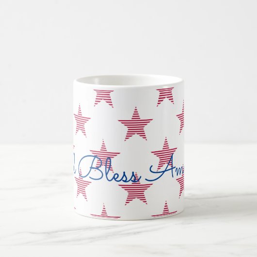 God Bless America Patriotic Red White Blue Tasse (Mittel)