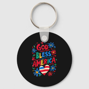 "God Bless America Patriotic Usa Flag" Christlich  Schlüsselanhänger