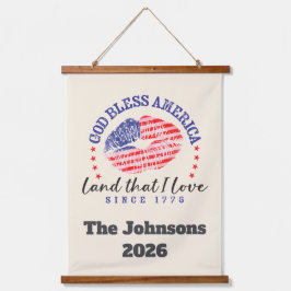 God Bless America - Personalized Wall Tapestry Wandteppich Mit Holzrahmen