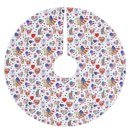 GOD BLESS AMERICA POLYESTER WEIHNACHTSBAUMDECKE (Vorderseite)