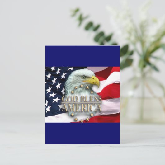 GOD BLESS AMERICA POSTKARTE (Stehend Vorderseite)