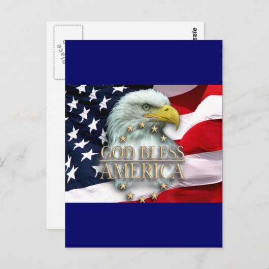 GOD BLESS AMERICA POSTKARTE (Vorne/Hinten)