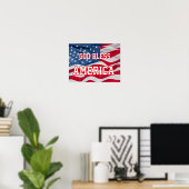 God Bless America Pster w/flag Poster (Heimbüro)
