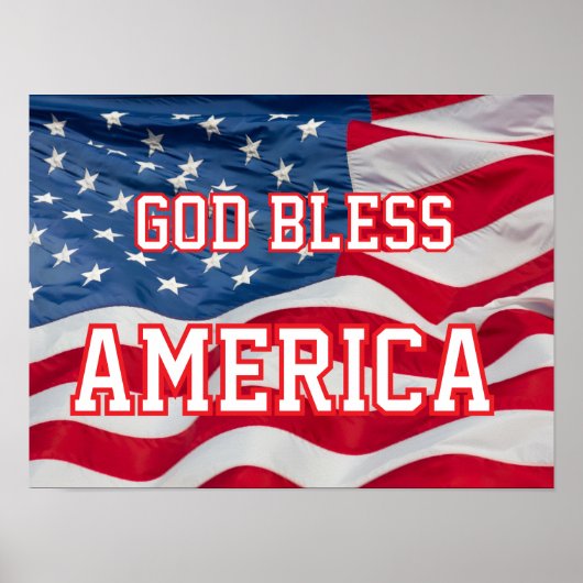 God Bless America Pster w/flag Poster (Vorne)