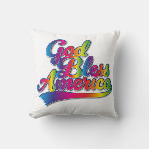 God Bless America Regenbogen-Logo Kissen