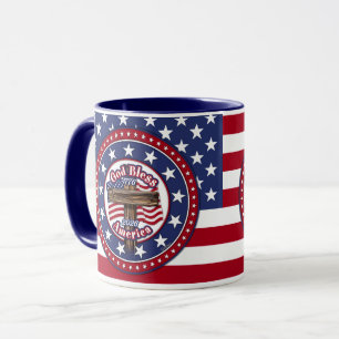 God Bless America Rugged Cross Flagge 1776-2026 Fl Tasse