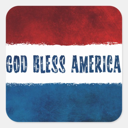 GOD BLESS AMERICA Square Stickers (Vorderseite)