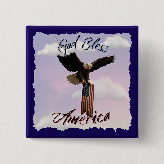 "God Bless America" Weißkopfseeadler im Flug mit F Button (Vorderseite)