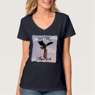 "God Bless America" Weißkopfseeadler im Flug mit F T-Shirt