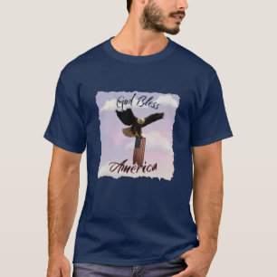 "God Bless America" Weißkopfseeadler im Flug mit F T-Shirt