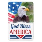 God Bless America with Flag Magnet (Vertikal)