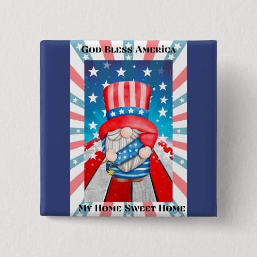 God Bless America Zuhause Sweet Zuhause Button (Vorderseite)