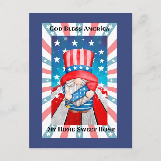 God Bless America Zuhause Sweet Zuhause Postkarte (Vorderseite)