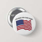 GOD BLESS COAST GUARD mit & US-Flagge Button (Vorne & Hinten)