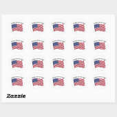 GOD BLESS COAST GUARD mit & US-Flagge Runder Aufkleber (Blatt)