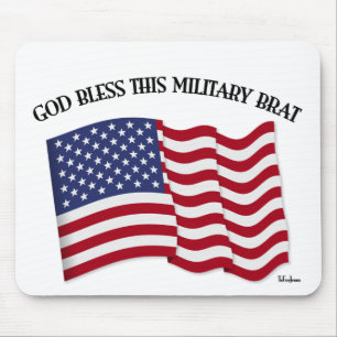GOD BLESS DIESE MILITÄRISCHE BRASE MIT US-Fahne Mousepad
