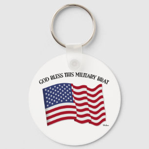 GOD BLESS DIESE MILITÄRISCHE BRASE MIT US-Fahne Schlüsselanhänger