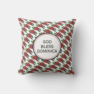 GOD BLESS DOMINICA Inspirational Dominikanische Fl Kissen