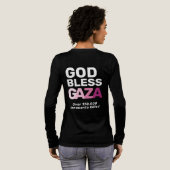 God Bless Gaza Anti-War Honoring Innocent Lives Tri-Blend Shirt (Voller Rückseite)