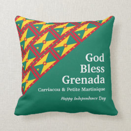 GOD BLESS GRENADA Custom Text GREEN Kissen