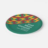 GOD BLESS GRENADA Custom Text GREEN Pappteller (Schrägansicht)