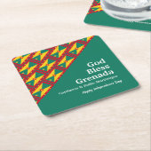 GOD BLESS GRENADA Custom Text GREEN Rechteckiger Pappuntersetzer (angewinkelt)
