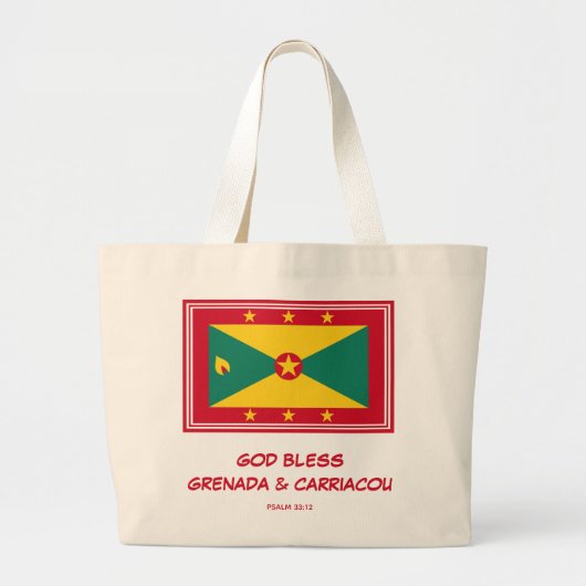 GOD BLESS GRENADA | Patriotisch | grenadische Flag Jumbo Stoffbeutel (Vorne)