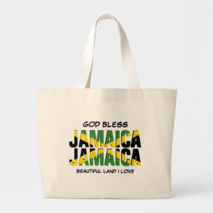 GOD BLESS JAMAICA JAMAICA Flag Jumbo Stoffbeutel