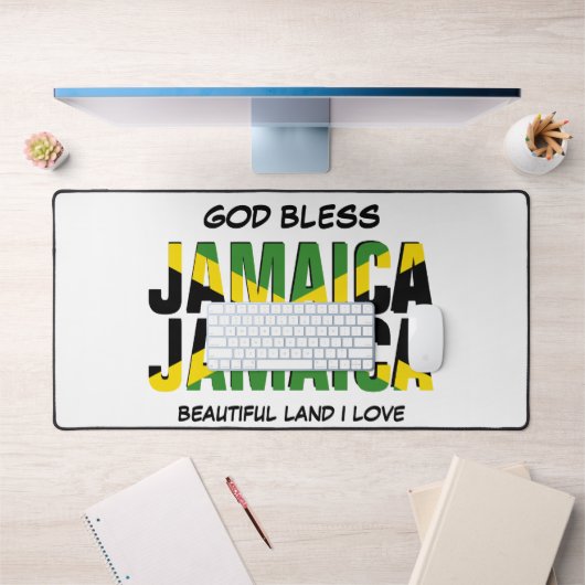 GOD BLESS JAMAICA JAMAICA Flag Schreibtischunterlage (Büro 1)