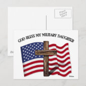 GOD BLESS MEIN MILITÄRISCHE DAUGHTER, robustes Kre Postkarte (Vorne/Hinten)