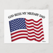 GOD BLESS MEIN MILITÄRISCHER VATER mit US-Flagge Postkarte (Vorderseite)