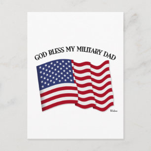 GOD BLESS MEIN MILITÄRISCHER VATER mit US-Flagge Postkarte