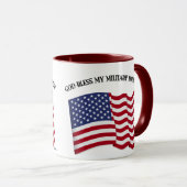 GOD BLESS MEINE MILITÄRISCHE TOCHTER MIT US-Flagge Tasse (VorderseiteRechts)