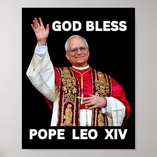 God Bless New Pe Leo Xiv Catholic Church Faith Sun Poster (Vorne)