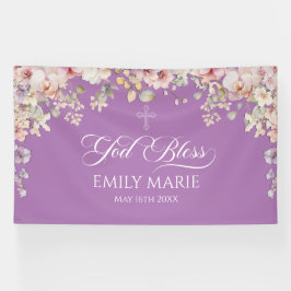 GOD BLESS Orchids purple banner backdrop