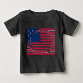 God Bless Our Zuhause: USA Flag Swirl Art Baby T-shirt (Vorderseite)