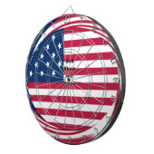 God Bless Our Zuhause: USA Flag Swirl Art Dartscheibe (Vorderseite rechts)