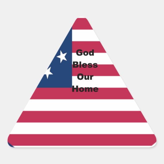 God Bless Our Zuhause: USA Flag Swirl Art Dreieckiger Aufkleber (Vorderseite)