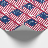 God Bless Our Zuhause: USA Flag Swirl Art Geschenkpapier (Ecke)