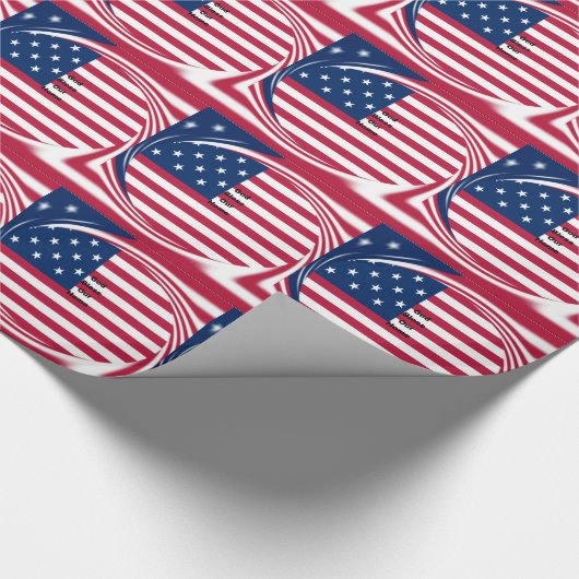 God Bless Our Zuhause: USA Flag Swirl Art Geschenkpapier (Ecke)