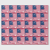 God Bless Our Zuhause: USA Flag Swirl Art Geschenkpapier (Flach)