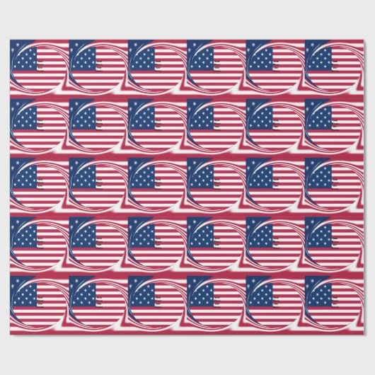 God Bless Our Zuhause: USA Flag Swirl Art Geschenkpapier (Flach)