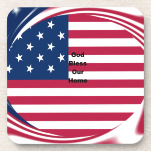 God Bless Our Zuhause: USA Flag Swirl Art Getränkeuntersetzer