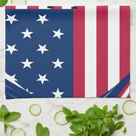 God Bless Our Zuhause: USA Flag Swirl Art Handtuch (Gefaltet)