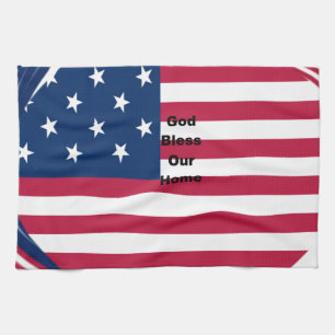 God Bless Our Zuhause: USA Flag Swirl Art Handtuch