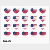 God Bless Our Zuhause: USA Flag Swirl Art Herz-Aufkleber (Blatt)