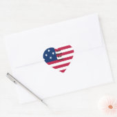 God Bless Our Zuhause: USA Flag Swirl Art Herz-Aufkleber (Umschlag)