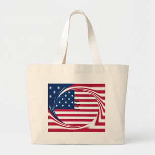 God Bless Our Zuhause: USA Flag Swirl Art Jumbo Stoffbeutel