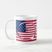 God Bless Our Zuhause: USA Flag Swirl Art Kaffeetasse (Links)