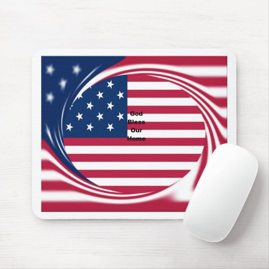 God Bless Our Zuhause: USA Flag Swirl Art Mousepad (Mit Mouse)
